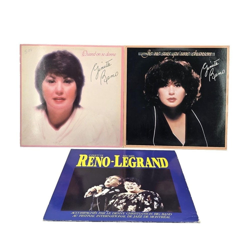 Ginette Reno Lot 3 Disques Quand On Se Donne/ Je ne suis qu'une chanson/Festival